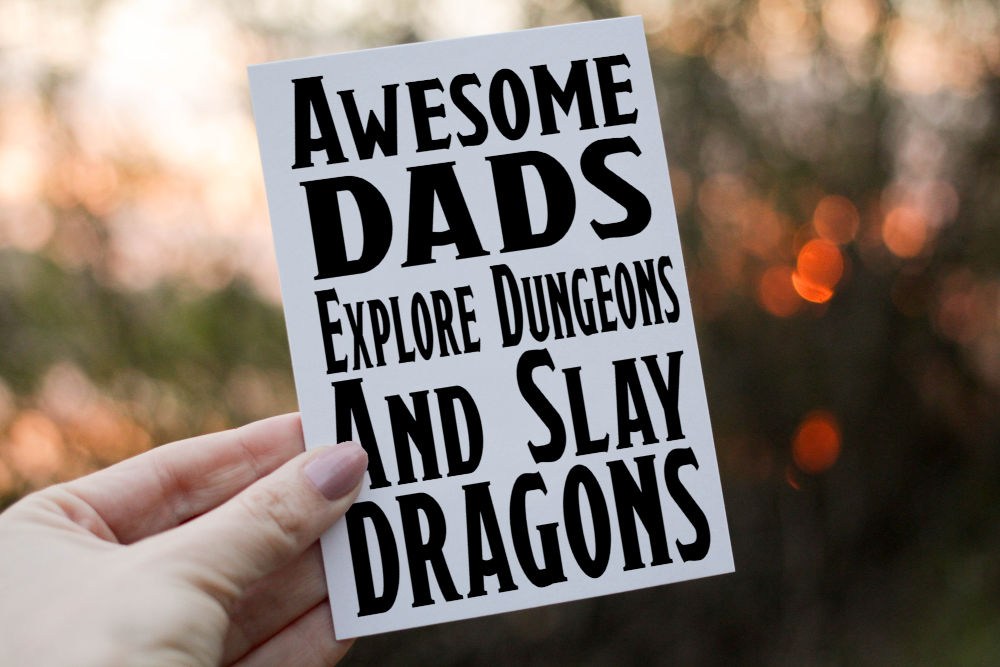 Dungeons and Dragons Father's Day Card, Card for Dad